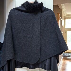 Armani Collezioni Gray Wool Cape